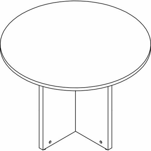 Lorell Conference Table, Round Top, 42inDia x 1inThick x 29inH, Gray Elm LLRPT42RGE